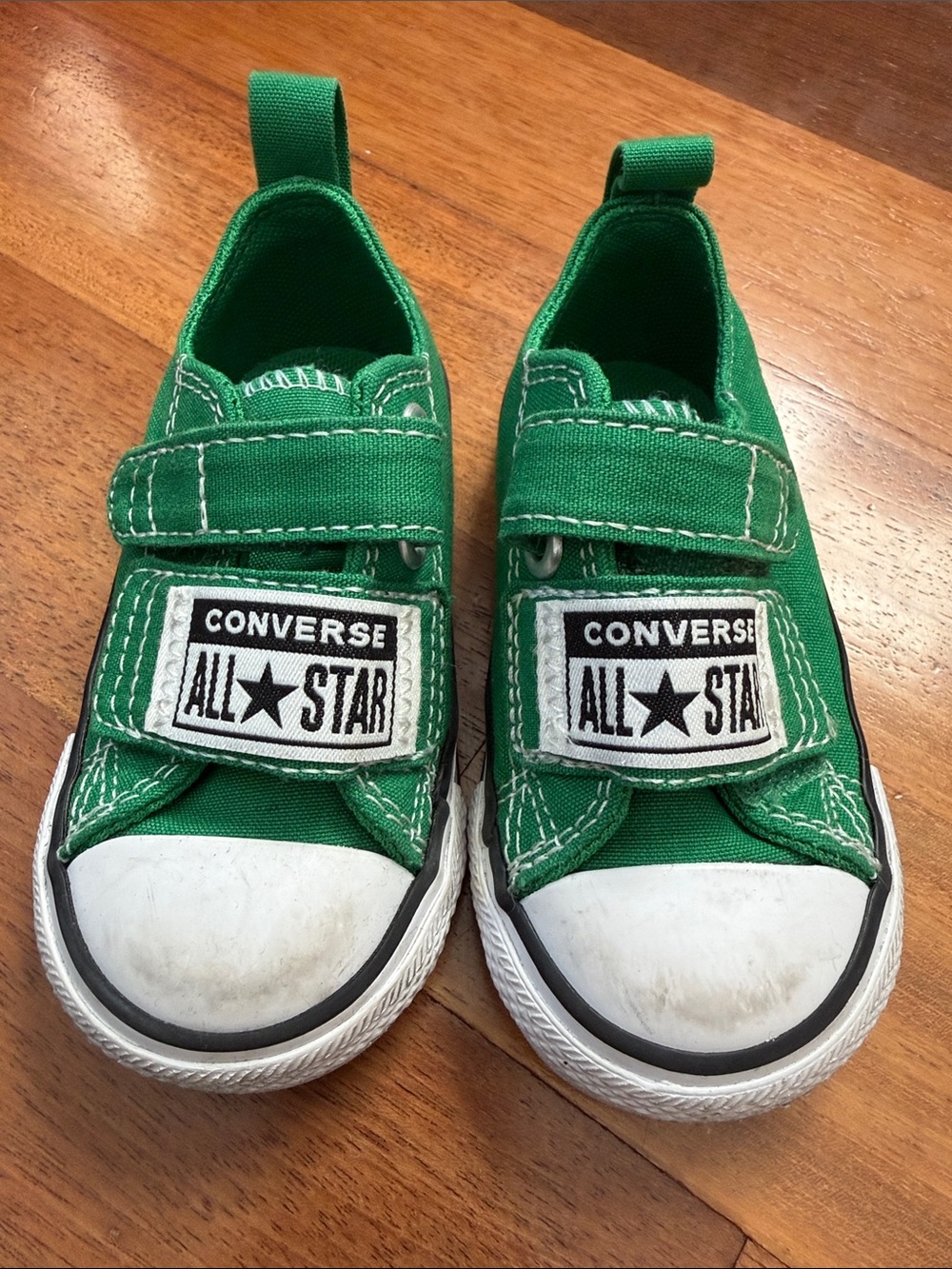 Converse Green Kids Canvas Velcro All Star Sneakers | Size Walker 5